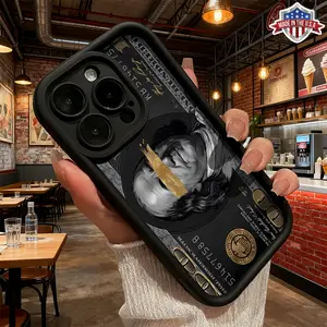 Cool Vintage Money Portrait Artistic Pattern Design Case for iPhone 17 16 15 14 Pro Max 13 12 11 XR XS Plus Air Slim Lightweight Shockproof Anti Drop Protective Durable TPU Cover