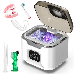Ultrasonic Retainer Cleaner, Portable Dental Cleaner Machine for Aligners, Dentures, Mouth Guards, Braces, Night Guards & Jewelry