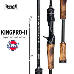 Kingdom New Kingpro2 Series Fishing Rods 1.8m 1.98m 2.1m M ML L Power MF Action Spinning Casting Carbon Lure Rod 2 Sections Rod
