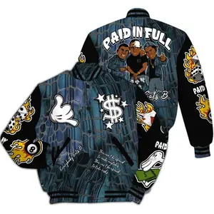 Varsity Jacket Match Foamposite Kazuya Mishima, Everybody Graphic Design, Oversized Streetwear Baseball Coat
