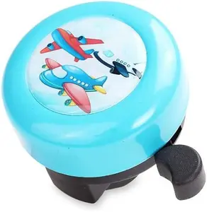 MINI-FACTORY Bike Bell for Girls, Bicycle Handlebar Cute Blue Airplane Pattern Bike Safe Cycling Ring Horn