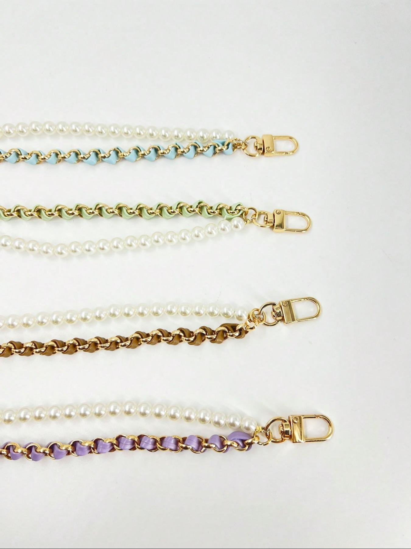 Fashionable Solid Color Pearl Extended Chain, Fashionable Chain Strap, Stylish Bag and Handbag Accessory for Everyday Use, Trendy Mobile Chain, Phone Lanyard