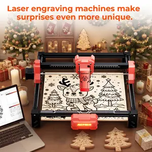 ACMER S2 12W Laser Engraver (Pink Version), suitable for engraving on a wide range of materials including wood, leather, and acrylic. It is the perfect choice for DIY crafts, Christmas gift customization, and creative projects.