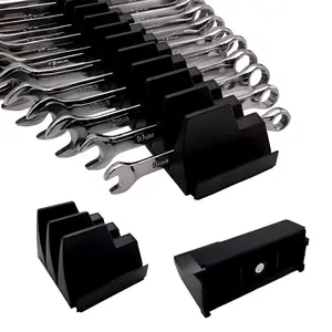 92 Pack Wrench Organizers for Toolbox Drawers - Modular Wrench Rack with Metric & SAE Labels - Wrench Holders Organizers for Tool (Black)