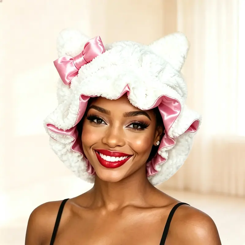 Falote Soft Girl Aesthetic Sleep Bonnet - Silky No-Frizz Protection Cap for Curly, Straight, Braided Hair, Easy Everyday Care, Lounging Use, Graduation Gifts for Girly Girls
