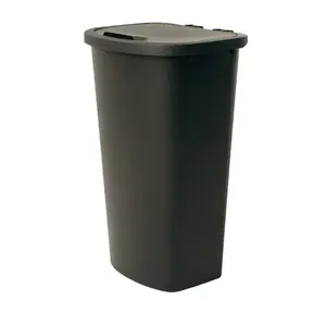 Kitchen Trash Can 11 Gallon Plastic Lift Top Garbage Bin Black for Home Use