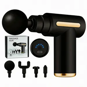 Portable 4-in-1 Massage Gun, Neck Shoulder Relaxer, 6-Speed Vibration Adjustment, Handheld Electric Massager Tool, Portable Muscle Massagers, Relaxation Aid, Ideal Gift for Men and Women