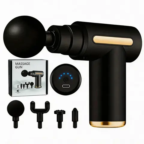 【Black Friday】Portable 4-in-1 Massage Gun for Neck and Shoulder Relaxation, 6 Adjustable Vibration Speeds, Handheld Electric Muscle Massager, Ideal Gift for Men and Women
