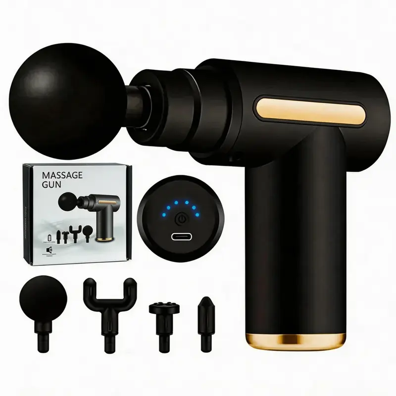 【Black Friday】Portable 4-in-1 Massage Gun for Neck and Shoulder Relaxation, 6 Adjustable Vibration Speeds, Handheld Electric Muscle Massager, Ideal Gift for Men and Women
