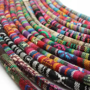 5Yards 6mm Multi Colors Cotton Cord Round Cotton Cords Ethnic Style Rope For Ornament Making DIY Crafts Clothing Accessories