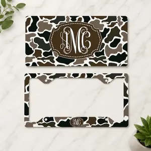 Personalized Camo License Plate Custom Monogram Car Tag Camouflage License Plate Frame Custom Car Accessories Gift for Him Her