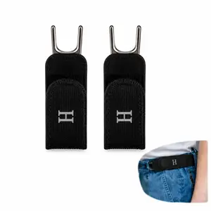 Men’s No Buckle Elastic Belt for Jeans – Adjustable Waist Tightener Clip Belt for Pants & Shorts