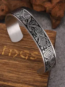 Nordic Viking Raven Bracelet – Vintage Totem Open-Faced Bangle – Versatile and Suitable for Any Style – Hypoallergenic and Colourfast – Festive Gift – Father’s Day