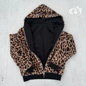 C4J Reversible Leopard ZipUp Hoodie - Cotton Material