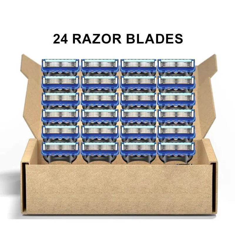 Men's Razor Blades,24 razor blades， Manual Razor Blade Set, Replacement Razor Blades for Men, Replaceable Blades, Manual Shaving, Daily Shaving Tool, Sharp Blade, Safety Razor Blades, Men's Care Products, Stainless Steel, Shaving Razors