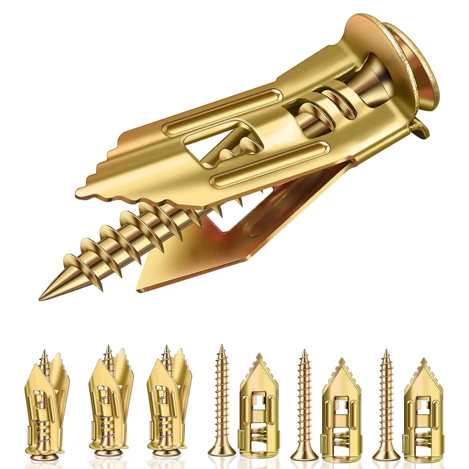 200 Pcs Self-Drilling Drywall Anchors with Screws - 100 0.47x1.18 Inch Sheetrock Anchors, 100 Zinc Expansion Screws, 2026 Upgraded Zinc-Plated Steel, No Drilling Required, Ideal for Wall Hanging, TikTokShopBlackFriday
