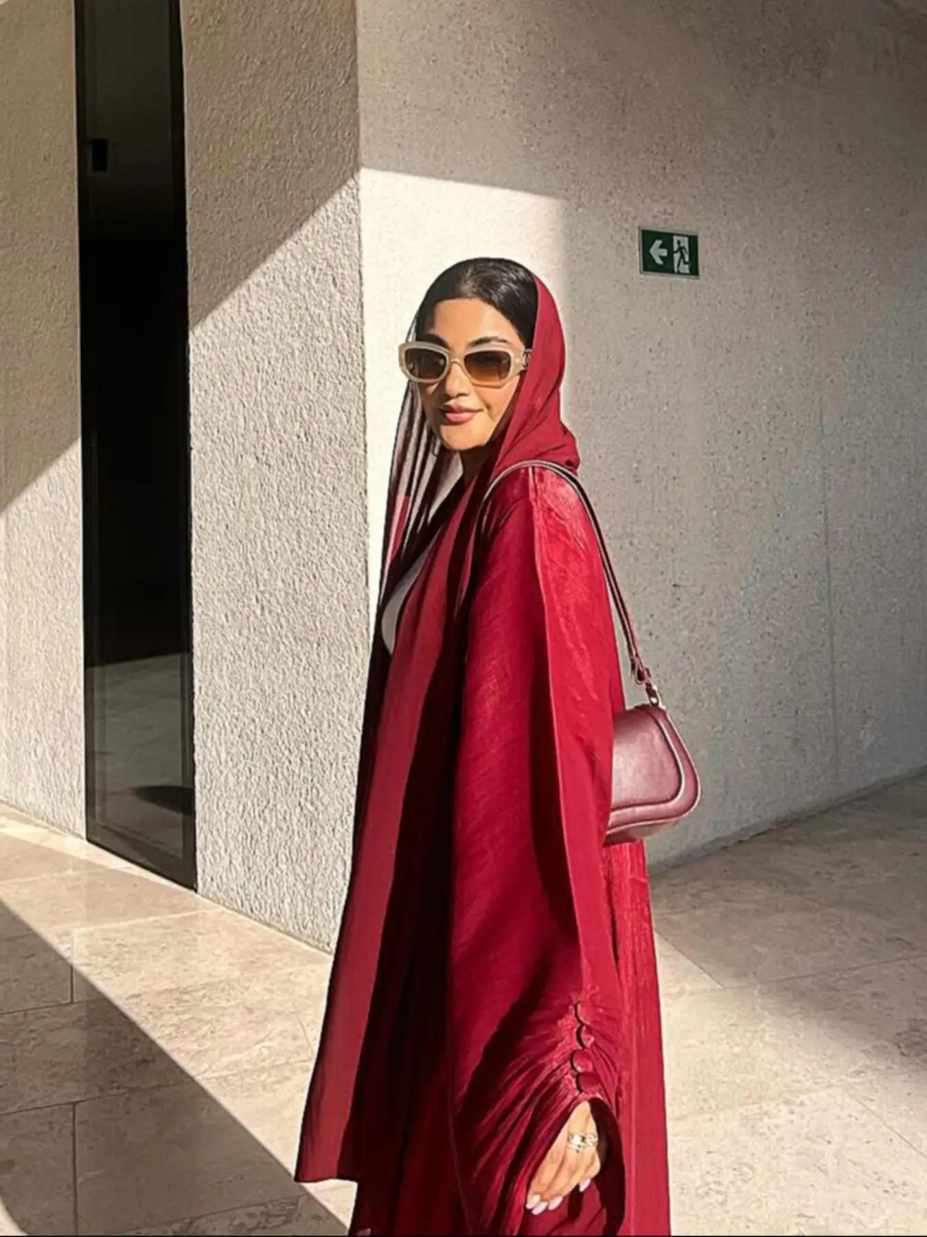Women's Solid Color Long Sleeve Arabian Dress, Casual Long Dress for Daily Wear, Ladies Islamic Clothing for All Seasons