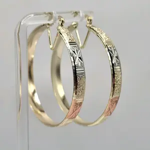 Hoops Earrings Tricolor Gold Filled Oro laminado Retes argollas pantallas