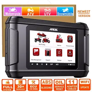 ANCEL MT500 Motorcycle Scanner with 5" Touchscreen, Full System Motorcycle OBD2 Scanner with 30+ Service, ECU Coding, ABS Bleeding, Oil Reset, fits for Harley Victory Kawasaki Yamaha