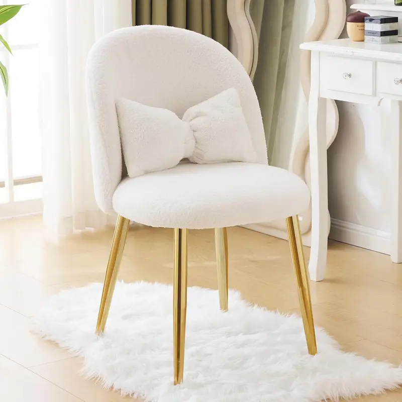 Dining Chair Dressing Table Chair Gold Off White Velvet Cantilever Dressing  Table Chair With Gold Legs