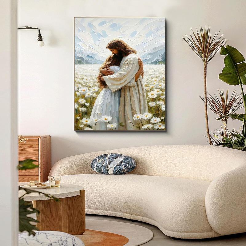 Paint by Numbers for Adults and Kids Beginner, Jesus Hugging Woman Christian Painting by Number Kits On Canvas, Number Artist Paint by Number Kit DIY Oil Painting Acrylic Paints, Home Wall Decor