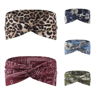 Fashionable Hairband Set 5 Pieces Retro Leopard Print Twist Knot Headwraps for Yoga Running & Face Washing Versatile Reusable Stylish Accessory
