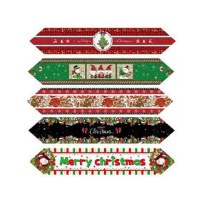 Christmas Table Runner, 1 Count Snowman & Christmas Tree Pattern Table Runner, Disposable Table Decoration Supplies for Home Party