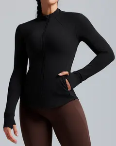 QUEENIEKE BareLuxe Women Athletic Jackets Cottony-Soft Full Zip Slim Fit Workout Running Jacket with Pockets