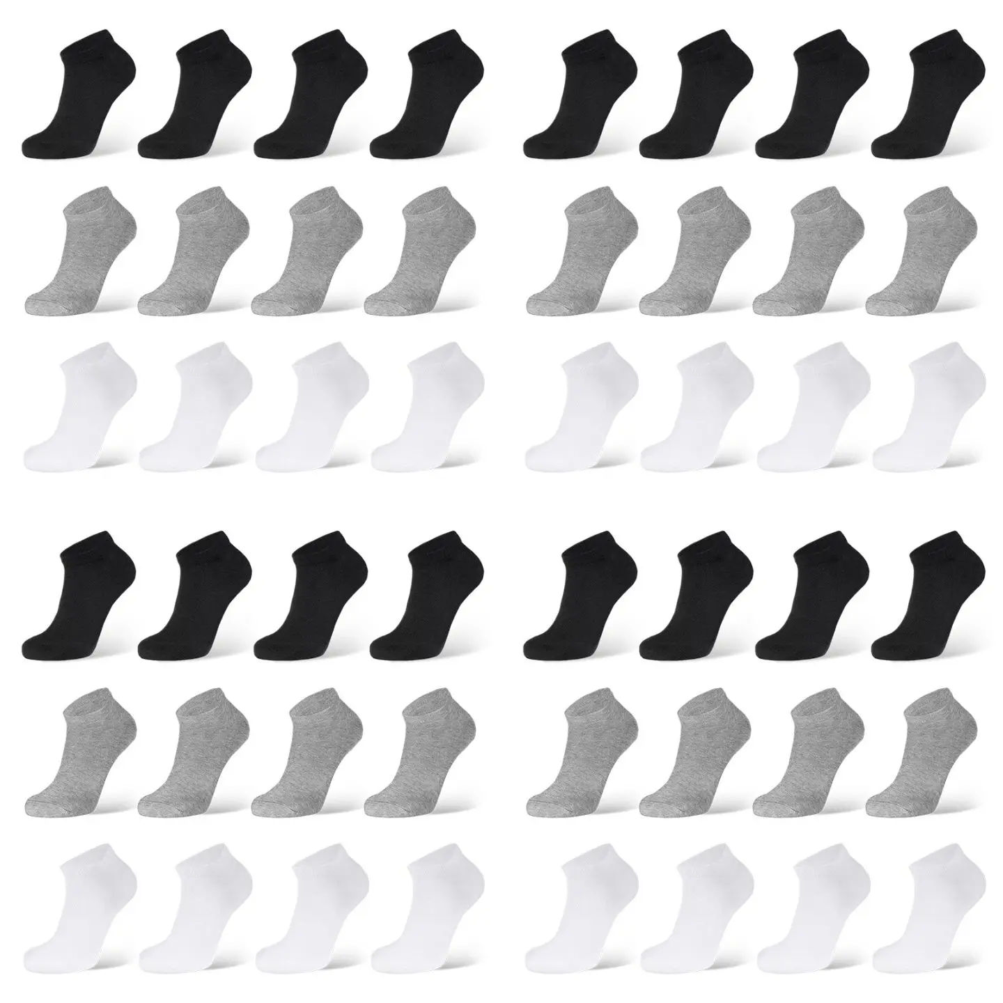 48 Pairs Low Cut Ankle Socks Unisex Thin Athletic Comfort Cozy Sweat-absorbing Anti-Slip Comfy Women's Men's Boys Girls LADIES Value Pack Underwear