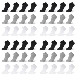 48 Pairs Low Cut Ankle Socks Unisex Thin Athletic Comfort Cozy Sweat-absorbing Anti-Slip Comfy Women's Men's Boys Girls LADIES Value Pack Underwear