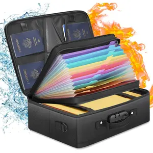 Fireproof Document Organizer With Lock, Waterproof File Organizer for Important Document Folder, File Paper, Certificate, Passport, Portable Fireproof Safe Bag for Office Storage, Travel, Gifts