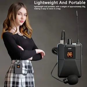 Uhf Wireless Microphone, 164ft Long Range Transmission, Lightweight Portable Design, HiFi Chipset, Ideal for Recording & Broadcasting
