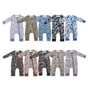 F -- Baby Clothes  Camo Zip-up Long-sleeved Romper Toddler Clothing Sleeper