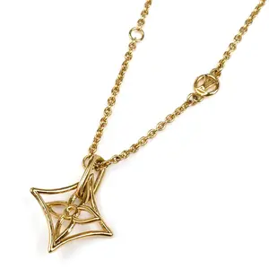 Pre-owned Louis Vuitton Zinc Alloy Small Leather Goods Monogram Collier LV Twiggy Pointed Flower Necklace