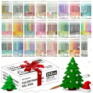 Languo 213pcs Premium Sketchbook Pen Set, Watercolor Painting Pens with Auto Ink Control, Art Drawing Supplies, Ideal for Art Creation & Christmas Gifts