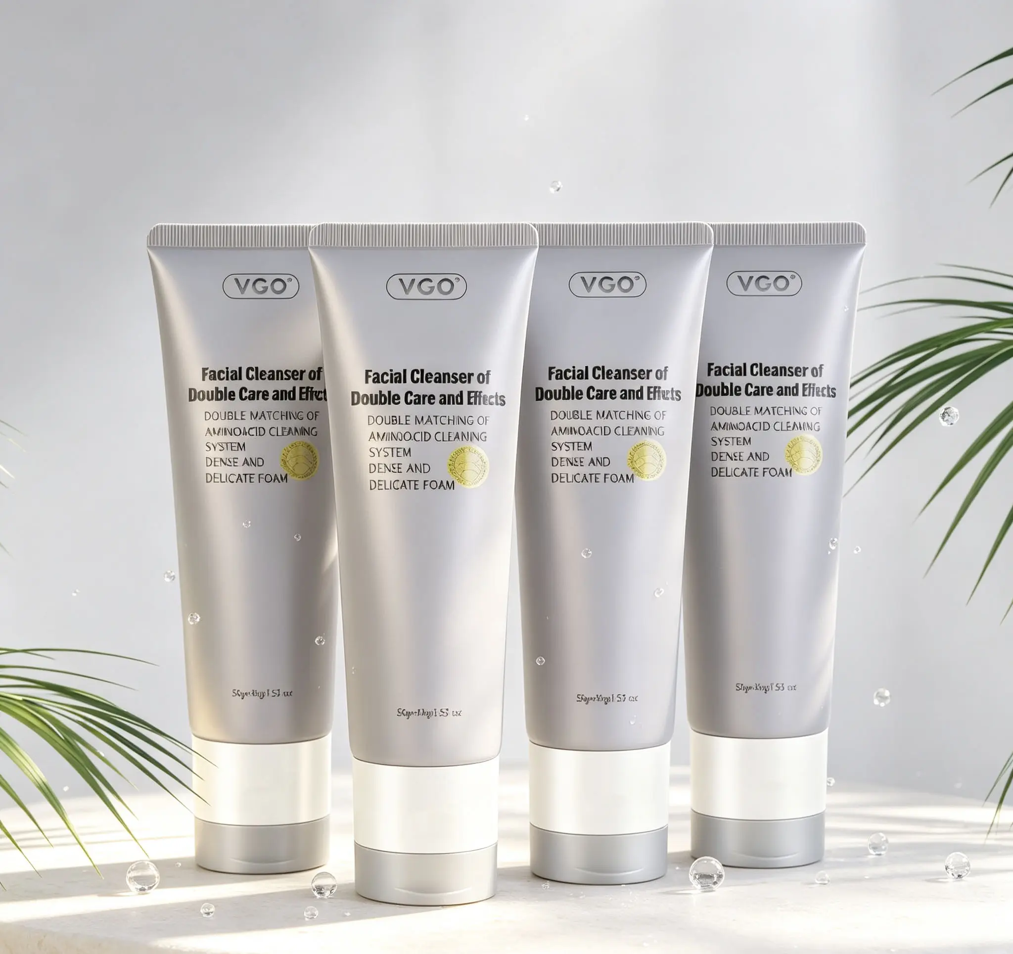 VGO 2-in-1 Gentle Facial Cleanser Set, 50g Skin Repair Hydrating Kit with Coconut Oil & Amino Acids - Exfoliating Charcoal Foam, Moisture Cream for Eczema Relief, Suitable for Adults & All Skin Types, Two-In-One Facial Cleansers facial hydrate moisture