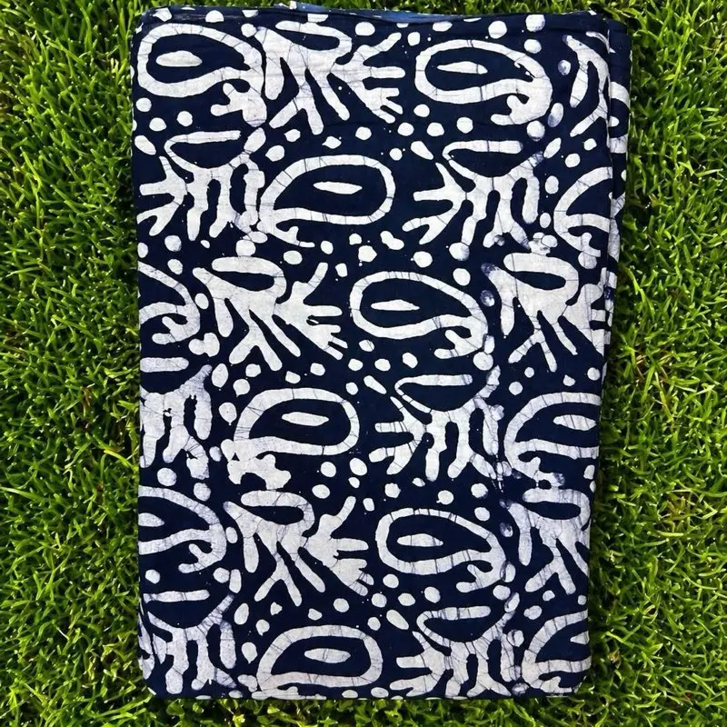 Adire African batik cotton fabric 4 yards