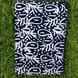 Adire African batik cotton fabric 4 yards
