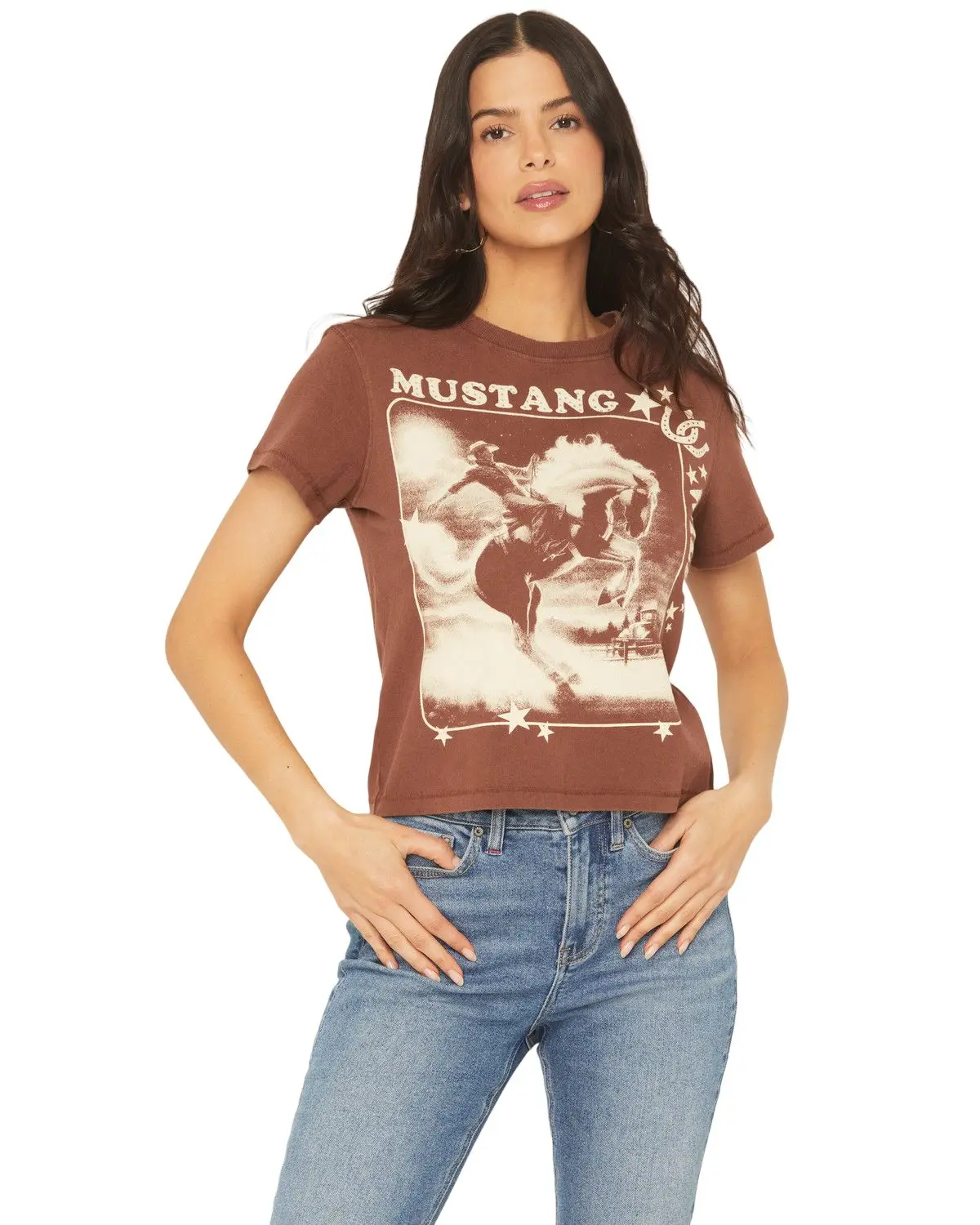 Idyllwind Women's Women'S Mustang Wild Short Sleeve Graphic Tee - Iwfa25k51-Chbn