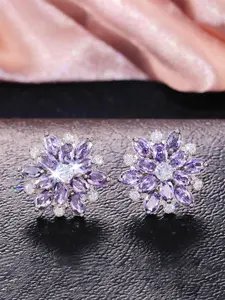 1 Pair Gorgeous Cubic Zirconia Stones Stud Earrings For Women Wedding Party Jewelry Valentine's Day Gift