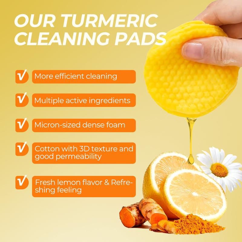 LA.PERSONAL Turmeric & Kojic Acid Cleansing Pads for Deep Cleaning & Blackhead Removal - Gentle Exfoliating Face and Body Scrub Pads