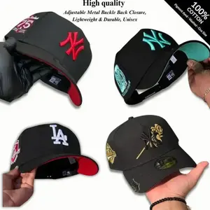 New Era 59FIFTY Fitted MLB Baseball Cap Featuring NY Yankees & LA Dodgers | Premium 9FIFTY Snapback and 9FORTY Curved Brim Adjustable Hat | Unisex Urban Streetwear Gorras Sombreros |Collector Edition for Modern Sport Style Enthusiasts