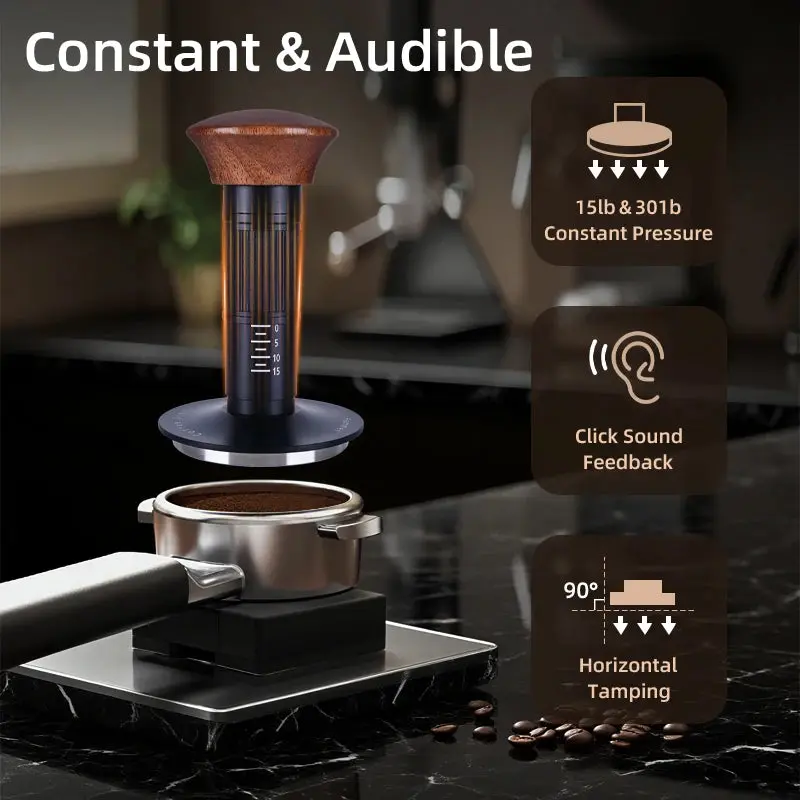Havmore Espresso Force Tamper with Sound Feedback Auto Release Coffee Powder Hammer Tools