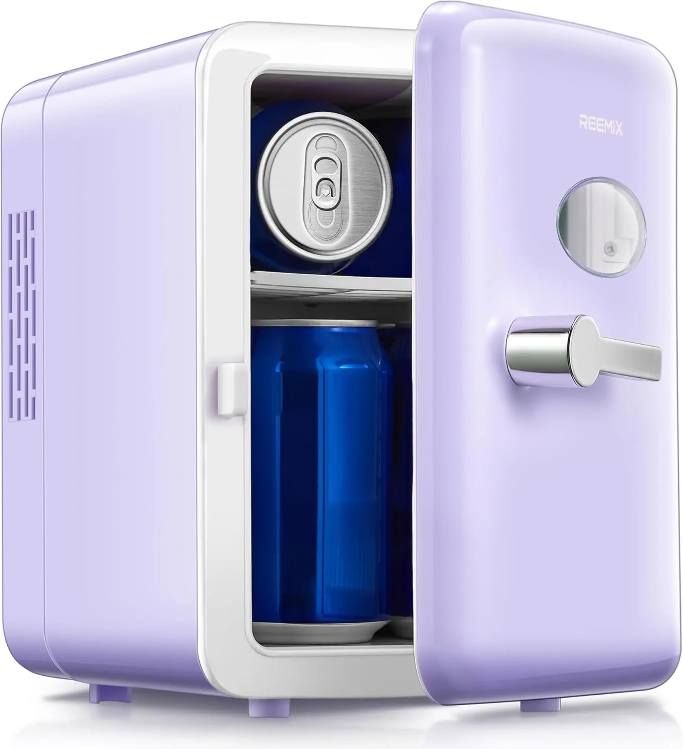 Reemix Mini Fridge, 4L/6 Cans Retro Portable Cooler