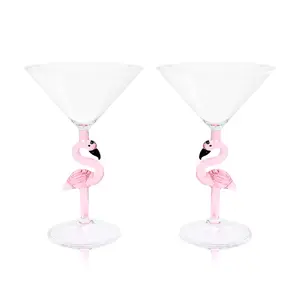 3D Flamingo Martini Glass