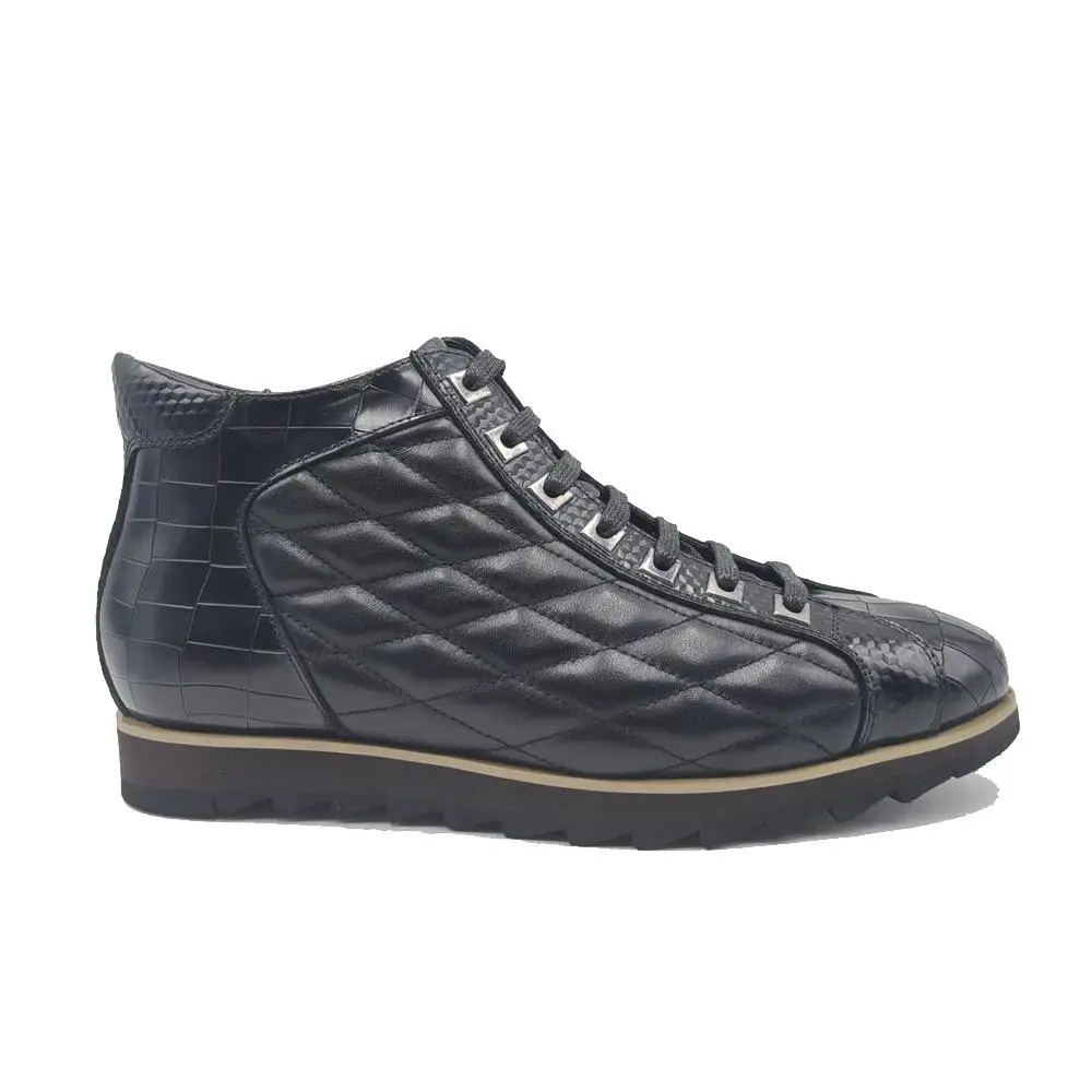 Smyrna Embossed Alligator High Top (Black)