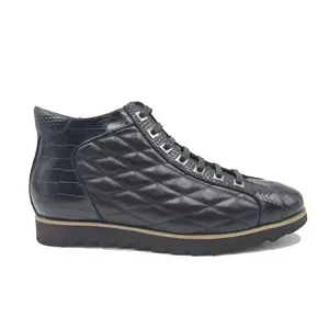 Smyrna Embossed Alligator High Top (Black)