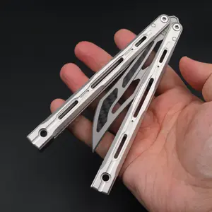 8803 Butterfly Trainer for Flipping Practice, 7075 Aluminum Alloy Fidget Toy for Hand Coordination Training, Non-Offensive Flipping Trick Tool for Beginners and Enthusiasts