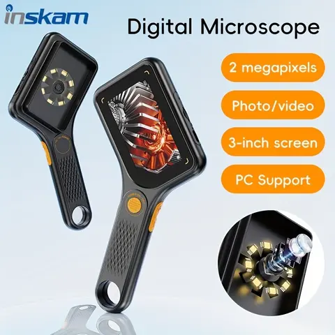 Handheld Digital Microscope for Kids - 500x Magnification, Portable Compact, Fits Kid's Hands, Built-in Auto Focus, USB-Battery Powered, Teaching Supplies, Learning Materials, Perfect Gift for Boys and Girls, STEM Science Toy