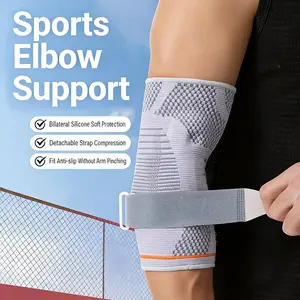Outdoor Sports Tennis Basketball Elbow Brace, 3D Woven Silicone Compression Support, Adjustable Injury Protection, Reduce Load Guard